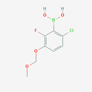 molecular formula C8H9BClFO4 B8208999 6-Chloro-2-fluoro-3-(methoxymethoxy)phenylboronic acid 