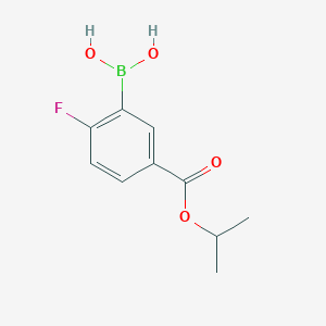 molecular formula C10H12BFO4 B8209028 (2-Fluoro-5-(isopropoxycarbonyl)phenyl)boronic acid 