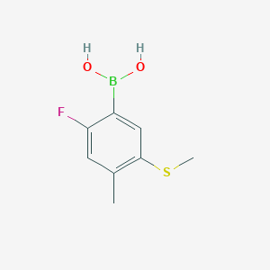 molecular formula C8H10BFO2S B8209052 (2-Fluoro-4-methyl-5-(methylthio)phenyl)boronic acid 