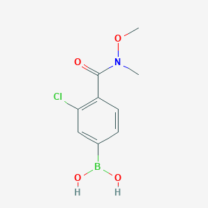 molecular formula C9H11BClNO4 B8209075 4-(N,O-Dimethylhydroxylaminocarbonyl)-3-chlorophenylboronic acid 