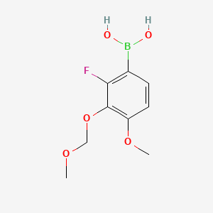 molecular formula C9H12BFO5 B8209112 (2-Fluoro-4-methoxy-3-(methoxymethoxy)phenyl)boronic acid 