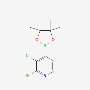 molecular formula C11H14BBrClNO2 B8209118 2-Bromo-3-chloropyridine-4-boronic acid pinacol ester 