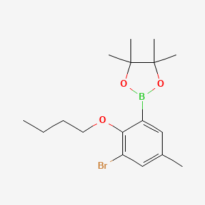 molecular formula C17H26BBrO3 B8209130 2-(3-Bromo-2-butoxy-5-methylphenyl)-4,4,5,5-tetramethyl-1,3,2-dioxaborolane 