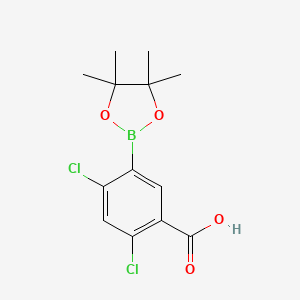 molecular formula C13H15BCl2O4 B8209156 5-Carboxy-2,4-dichlorophenylboronic acid pinacol ester 
