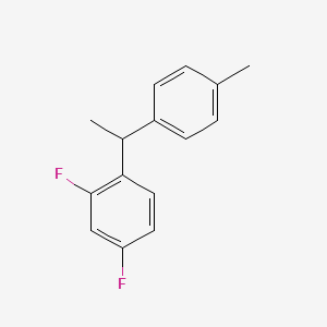 molecular formula C15H14F2 B8209175 2,4-Difluoro-1-(1-(p-tolyl)ethyl)benzene 