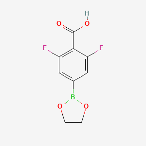 molecular formula C9H7BF2O4 B8209181 4-(1,3,2-Dioxaborolan-2-yl)-2,6-difluorobenzoic acid 
