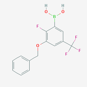 molecular formula C14H11BF4O3 B8209204 (3-(Benzyloxy)-2-fluoro-5-(trifluoromethyl)phenyl)boronic acid 