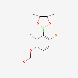 molecular formula C14H19BBrFO4 B8209221 6-Bromo-2-fluoro-3-(methoxymethoxy)phenylboronic acid pinacol ester 