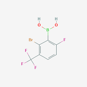 molecular formula C7H4BBrF4O2 B8209239 2-Bromo-6-fluoro-3-trifluoromethylphenylboronic acid 