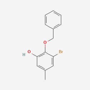 molecular formula C14H13BrO2 B8209257 2-(Benzyloxy)-3-bromo-5-methylphenol 