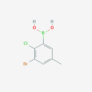 molecular formula C7H7BBrClO2 B8209305 3-Bromo-2-chloro-5-methylphenylboronic acid 