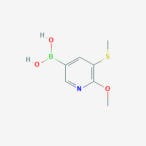 molecular formula C7H10BNO3S B8209313 (6-Methoxy-5-(methylthio)pyridin-3-yl)boronic acid 