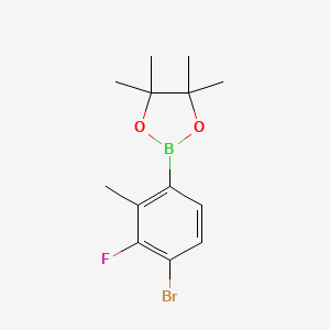 molecular formula C13H17BBrFO2 B8209314 4-Bromo-3-fluoro-2-methylphenylboronic acid pinacol ester 
