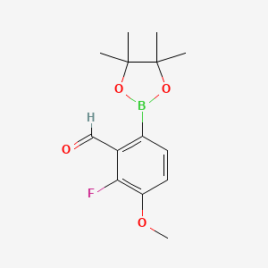 molecular formula C14H18BFO4 B8209331 3-Fluoro-2-formyl-4-methoxyphenylboronic acid pinacol ester 