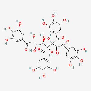 molecular formula C34H28O22 B8209354 (5R,6S)-3,4,5,6,7-pentahydroxy-3,4-bis(3,4,5-trihydroxybenzoyl)-1,8-bis(3,4,5-trihydroxyphenyl)octane-1,2,8-trione 