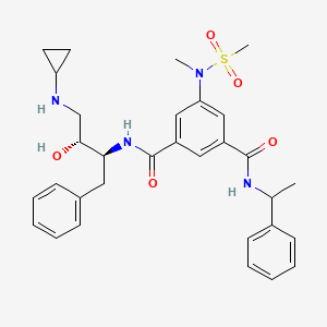 molecular formula C31H38N4O5S B8209362 N~1~-[(2S,3R)-4-(Cyclopropylamino)-3-hydroxy-1-phenylbutan-2-yl]-5-[(methanesulfonyl)(methyl)amino]-N~3~-(1-phenylethyl)benzene-1,3-dicarboxamide 