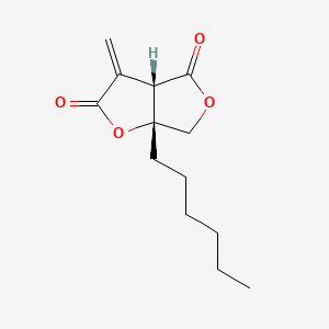 molecular formula C13H18O4 B8209389 (3aS,6aR)-6a-hexyl-3-methylidene-3a,6-dihydrofuro[3,4-b]furan-2,4-dione 
