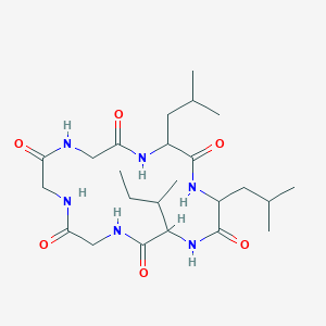 molecular formula C24H42N6O6 B8209416 3-Butan-2-yl-6,9-bis(2-methylpropyl)-1,4,7,10,13,16-hexazacyclooctadecane-2,5,8,11,14,17-hexone 