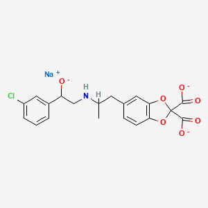 Sodium;5-[2-[[2-(3-chlorophenyl)-2-oxidoethyl]amino]propyl]-1,3-benzodioxole-2,2-dicarboxylate