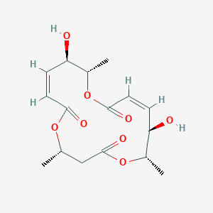 molecular formula C16H22O8 B8209462 (4S,7Z,9R,10S,13Z,15R,16S)-9,15-dihydroxy-4,10,16-trimethyl-1,5,11-trioxacyclohexadeca-7,13-diene-2,6,12-trione 