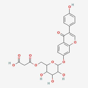 molecular formula C24H22O12 B8209484 6''-O-马隆酰大豆苷 