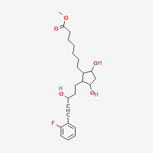 molecular formula C24H33FO5 B8209520 Methyl 7-[2-[5-(2-fluorophenyl)-3-hydroxypent-4-ynyl]-3,5-dihydroxycyclopentyl]heptanoate 