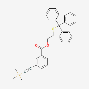 molecular formula C33H32O2SSi B8209653 2-Tritylsulfanylethyl 3-(2-trimethylsilylethynyl)benzoate 