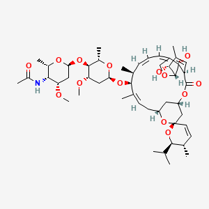 molecular formula C49H73NO14 B8209724 N-[(2S,3R,4S,6S)-6-[(2S,3S,4S,6R)-6-[(1'R,2R,3S,4'S,6S,8'R,10'Z,12'S,13'S,14'Z,16'Z,20'R,21'R,24'S)-21',24'-dihydroxy-3,11',13',22'-tetramethyl-2'-oxo-2-propan-2-ylspiro[2,3-dihydropyran-6,6'-3,7,19-trioxatetracyclo[15.6.1.14,8.020,24]pentacosa-10,14,16,22-tetraene]-12'-yl]oxy-4-methoxy-2-methyloxan-3-yl]oxy-4-methoxy-2-methyloxan-3-yl]acetamide 