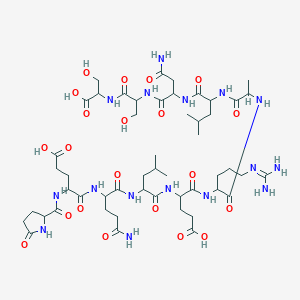 molecular formula C51H84N16O21 B8209730 H-DL-Pyr-DL-Glu-DL-Gln-DL-Leu-DL-Glu-DL-Arg-DL-Ala-DL-Leu-DL-Asn-DL-Ser-DL-Ser-OH 