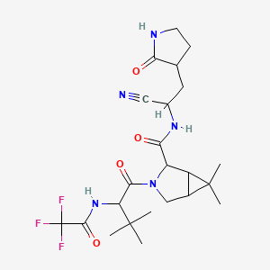 (1R,2S,5S)-N-[(S)-1-Cyano-2-[(S)-2-oxo-3-pyrrolidinyl]ethyl]-3-[(S)-3,3-dimethyl-2-(2,2,2-trifluoroacetamido)butanoyl]-6,6-dimethyl-3-azabicyclo[3.1.0]hexane-2-carboxamide