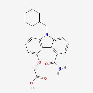 molecular formula C22H24N2O4 B8210030 [9-[(Cyclohexyl)methyl]-5-carbamoylcarbazol-4-yl]oxyacetic acid 