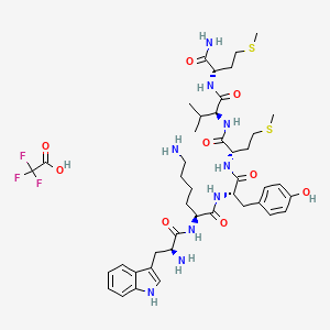 molecular formula C43H62F3N9O9S2 B8210118 Wkymvm-NH2 (tfa) 