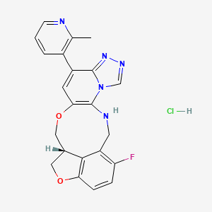 (15R)-21-fluoro-10-(2-methylpyridin-3-yl)-13,17-dioxa-3,5,7,8-tetrazapentacyclo[13.6.1.04,12.05,9.018,22]docosa-1(21),4(12),6,8,10,18(22),19-heptaene;hydrochloride