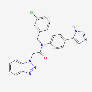 2-(benzotriazol-1-yl)-N-[(3-chlorophenyl)methyl]-N-[4-(1H-imidazol-5-yl)phenyl]acetamide