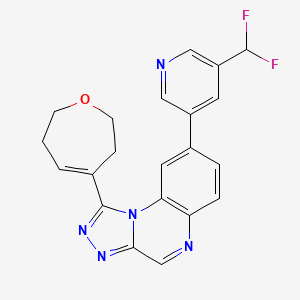 molecular formula C21H17F2N5O B8210263 8-[5-(Difluoromethyl)pyridin-3-yl]-1-(2,3,6,7-tetrahydrooxepin-4-yl)-[1,2,4]triazolo[4,3-a]quinoxaline 