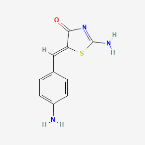 molecular formula C10H9N3OS B8210274 (5Z)-2-amino-5-[(4-aminophenyl)methylidene]-1,3-thiazol-4-one 