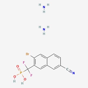 molecular formula C12H13BrF2N3O3P B8210277 PTP1B-IN-3 (diammonium) 