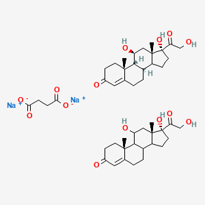 disodium;butanedioate;(8R,9R,10R,11S,13S,17R)-11,17-dihydroxy-17-(2-hydroxyacetyl)-10,13-dimethyl-2,6,7,8,9,11,12,14,15,16-decahydro-1H-cyclopenta[a]phenanthren-3-one;(10R,11S,13S,17R)-11,17-dihydroxy-17-(2-hydroxyacetyl)-10,13-dimethyl-2,6,7,8,9,11,12,14,15,16-decahydro-1H-cyclopenta[a]phenanthren-3-one