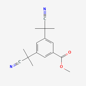 molecular formula C16H18N2O2 B8210407 Methyl 3,5-bis(1-cyano-1-methyl ethyl)benzoate 