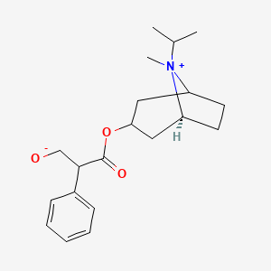 molecular formula C20H29NO3 B8210522 3-[[(5S)-8-methyl-8-propan-2-yl-8-azoniabicyclo[3.2.1]octan-3-yl]oxy]-3-oxo-2-phenylpropan-1-olate 