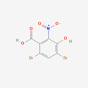 molecular formula C7H3Br2NO5 B8210533 4,6-二溴-3-羟基-2-硝基苯甲酸 