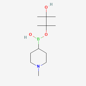 molecular formula C12H26BNO3 B8210538 (3-Hydroxy-2,3-dimethylbutan-2-yl)oxy-(1-methylpiperidin-4-yl)borinic acid 