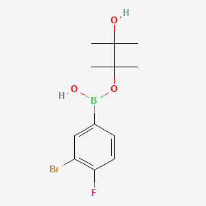 molecular formula C12H17BBrFO3 B8210539 (3-Bromo-4-fluorophenyl)-(3-hydroxy-2,3-dimethylbutan-2-yl)oxyborinic acid 
