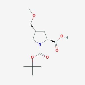 molecular formula C12H21NO5 B8210541 (2R,4R)-4-(methoxymethyl)-1-[(2-methylpropan-2-yl)oxycarbonyl]pyrrolidine-2-carboxylic acid 