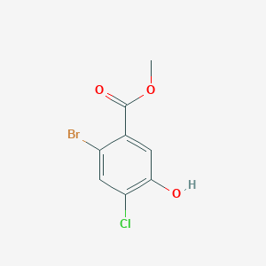 molecular formula C8H6BrClO3 B8210572 Methyl 2-bromo-4-chloro-5-hydroxybenzoate 