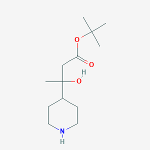 molecular formula C13H25NO3 B8210621 Tert-butyl 3-hydroxy-3-piperidin-4-ylbutanoate 