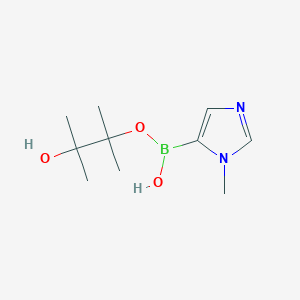 molecular formula C10H19BN2O3 B8210628 (3-Hydroxy-2,3-dimethylbutan-2-yl)oxy-(3-methylimidazol-4-yl)borinic acid 