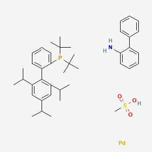 ditert-butyl-[2-[2,4,6-tri(propan-2-yl)phenyl]phenyl]phosphane;methanesulfonic acid;palladium;2-phenylaniline