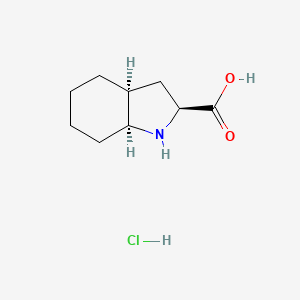 molecular formula C9H16ClNO2 B8210814 (2S,3aS,7aS)-octahydro-1H-indole-2-carboxylic acid hydrochloride 