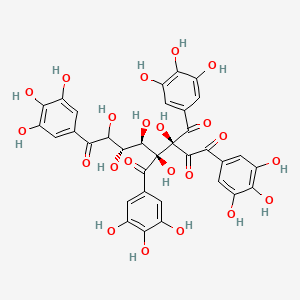 molecular formula C34H28O22 B8210850 (3S,4S,5R,6S)-3,4,5,6,7-pentahydroxy-3,4-bis(3,4,5-trihydroxybenzoyl)-1,8-bis(3,4,5-trihydroxyphenyl)octane-1,2,8-trione 